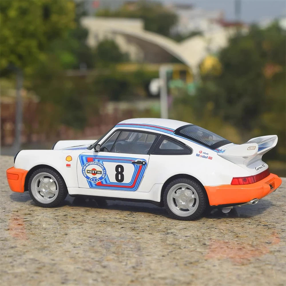 [TOY] 1:24 Porsche 2021 911 964 Martini Model Car Die-Cast