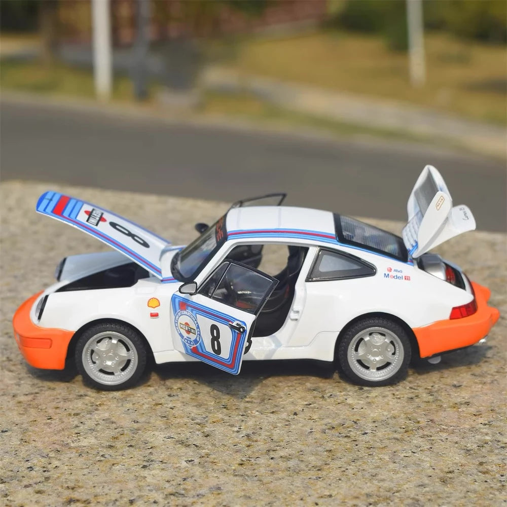 [TOY] 1:24 Porsche 2021 911 964 Martini Model Car Die-Cast