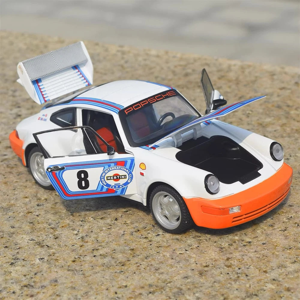 [TOY] 1:24 Porsche 2021 911 964 Martini Model Car Die-Cast
