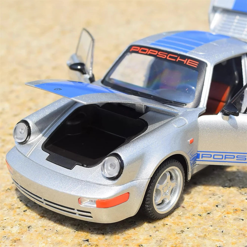 [TOY] 1:24 Porsche 2021 911 964 Silver Model Car Die-Cast