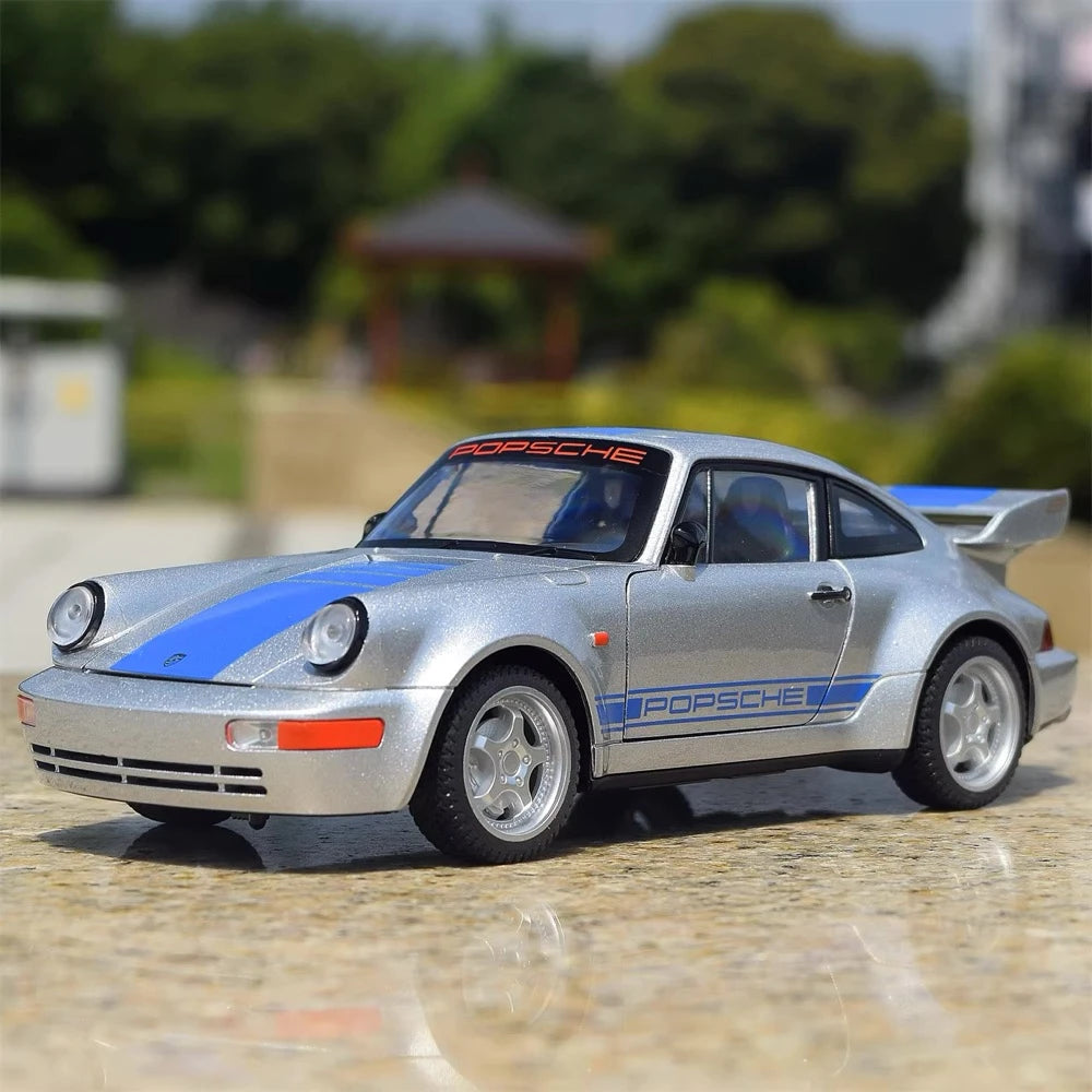 [TOY] 1:24 Porsche 2021 911 964 Silver Model Car Die-Cast