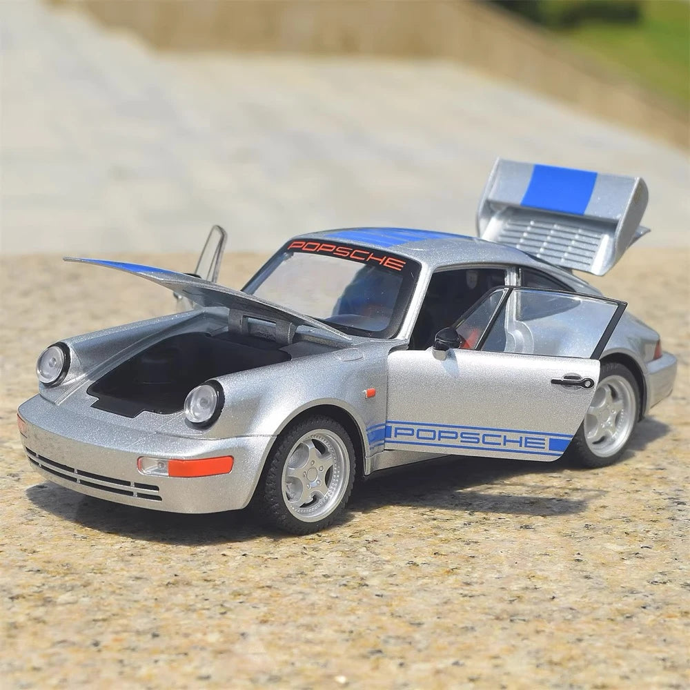[TOY] 1:24 Porsche 2021 911 964 Silver Model Car Die-Cast