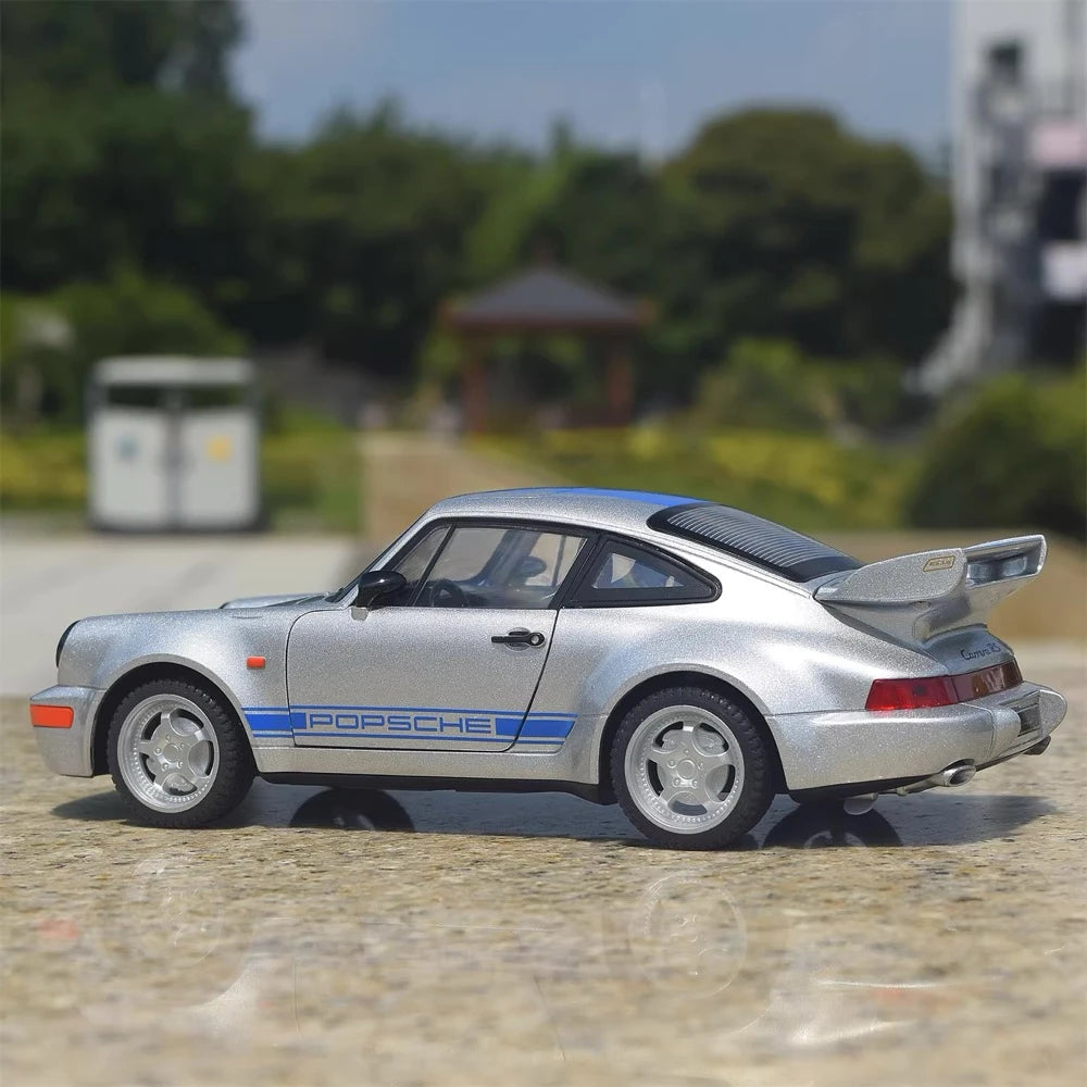 [TOY] 1:24 Porsche 2021 911 964 argent voiture miniature Die-Cast