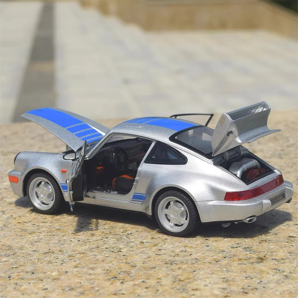 [TOY] 1:24 Porsche 2021 911 964 argent voiture miniature Die-Cast