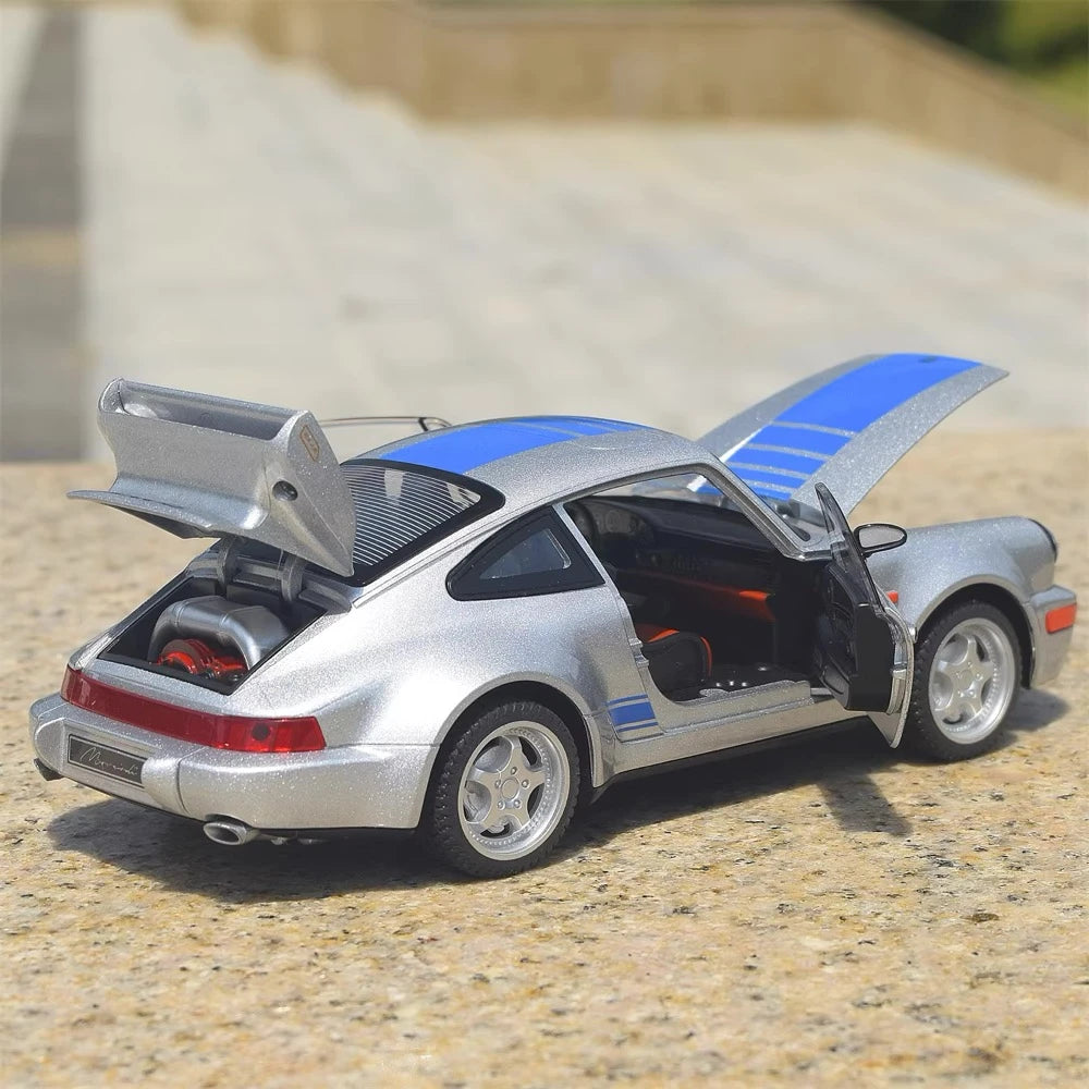 [TOY] 1:24 Porsche 2021 911 964 Silver Model Car Die-Cast