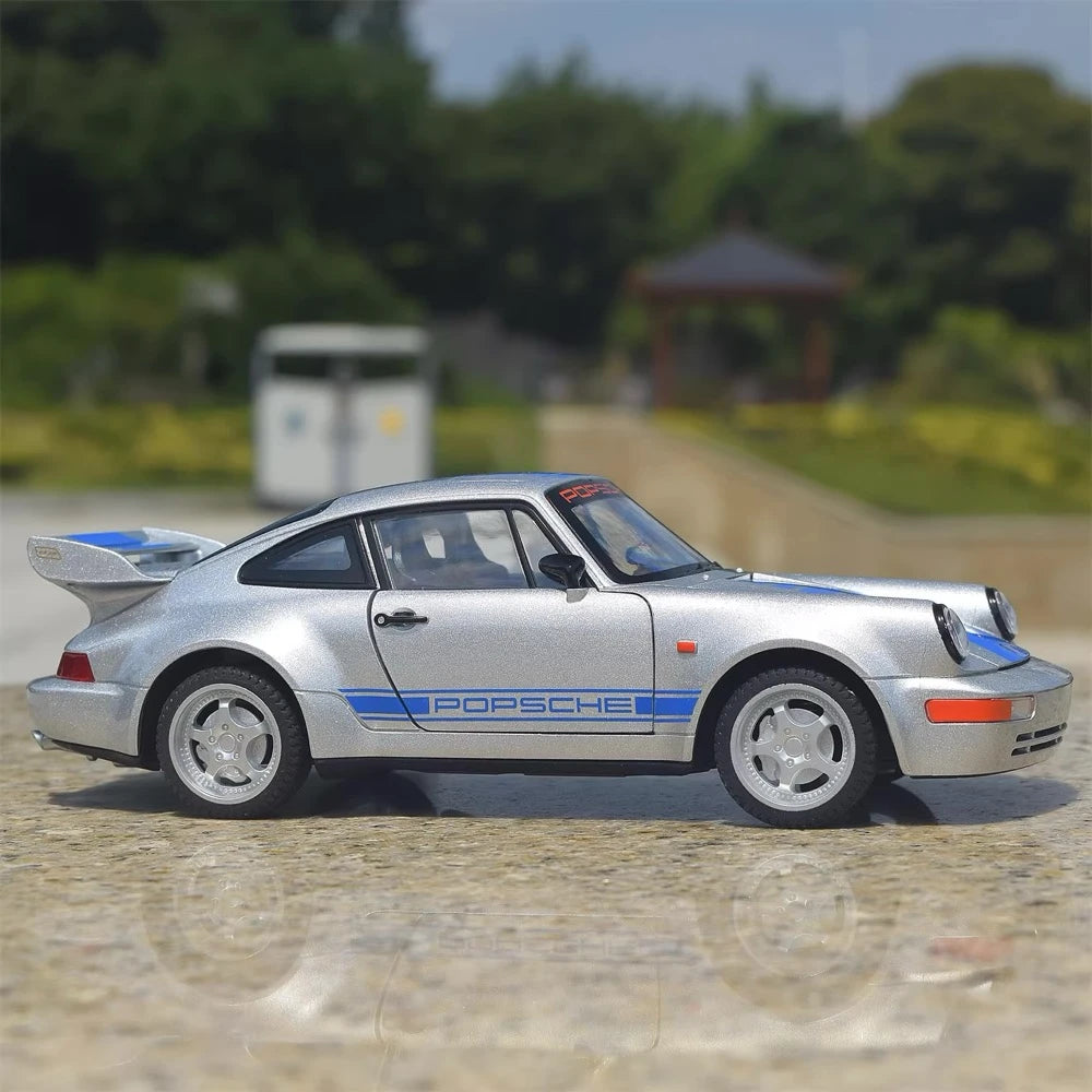 [TOY] 1:24 Porsche 2021 911 964 Silver Model Car Die-Cast