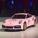 [TOY] 1:24 Porsche 2021 911 Turbo S Pink Pig Model Car Die-Cast