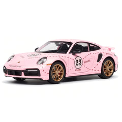 [TOY] 1:24 Porsche 2021 911 Turbo S rosa Pig modellino di auto Die-Cast