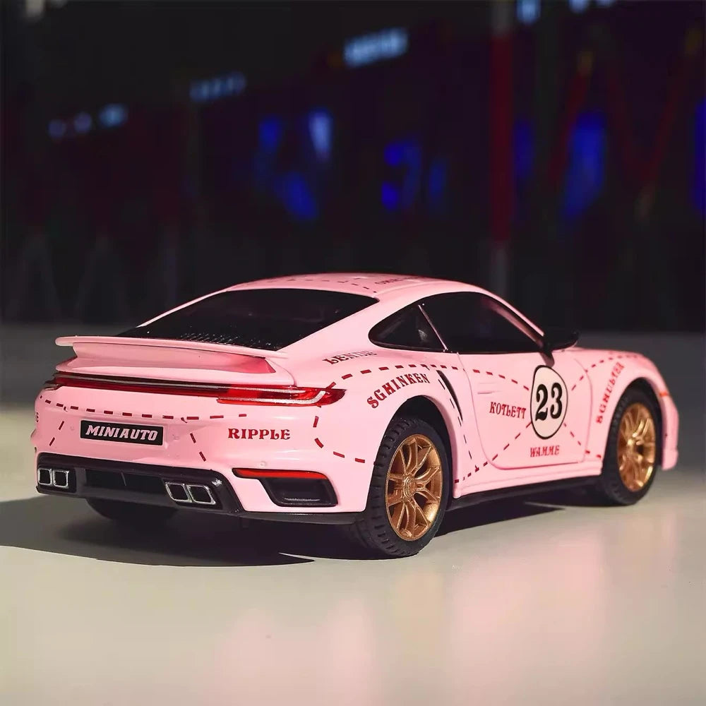 [TOY] 1:24 Porsche 2021 911 Turbo S Pink Pig Model Car Die-Cast