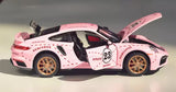 [TOY] 1:24 Porsche 2021 911 Turbo S Pink Pig Model Car Die-Cast
