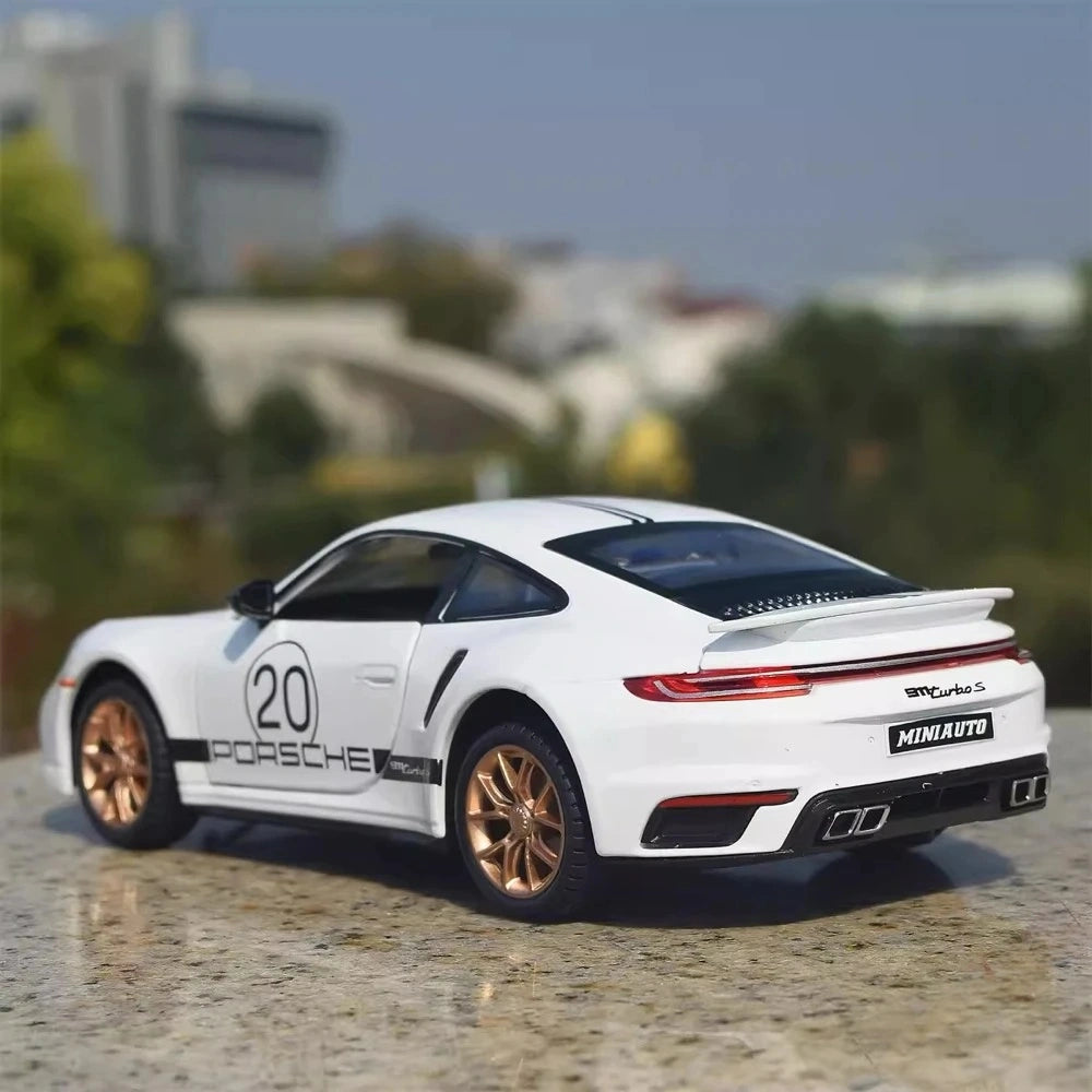 [TOY] 1:24 Porsche 2021 911 Turbo S White Model Car Die-Cast