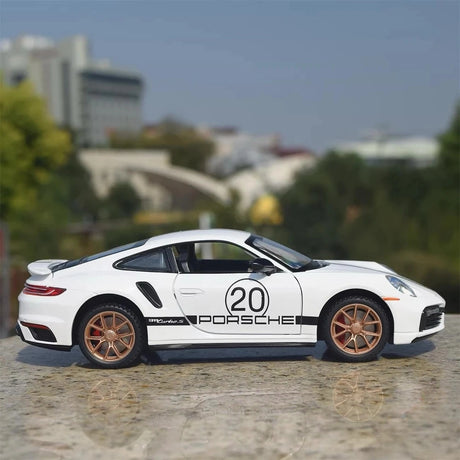 [TOY] 1:24 Porsche 2021 911 Turbo S White Model Car Die-Cast