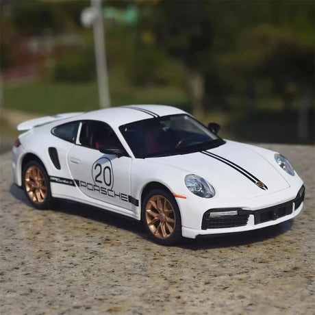 [TOY] 1:24 Porsche 2021 911 Turbo S White Model Car Die-Cast