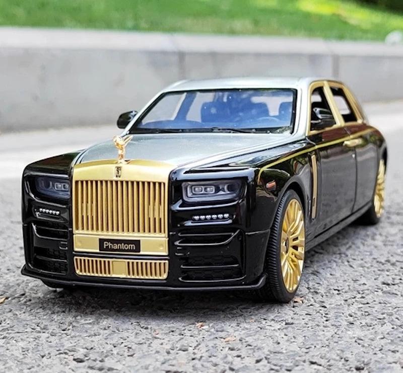 [TOY] 1:24 Rolls-Royce 2017 Phantom Mansory Black & Silver Model Car Die-Cast