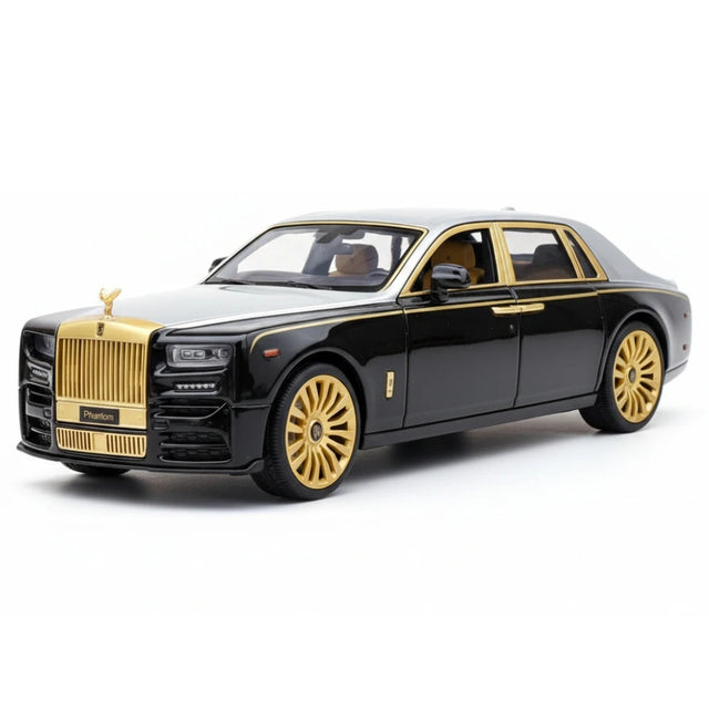 [TOY] 1:24 Rolls-Royce 2017 Phantom Mansory Black & Silver Model Car Die-Cast
