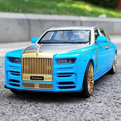 [TOY] 1:24 Rolls-Royce 2017 Phantom Mansory Blue & Silver Model Car Die-Cast