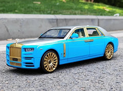 [TOY] 1:24 Rolls-Royce 2017 Phantom Mansory Blue & Silver Model Car Die-Cast