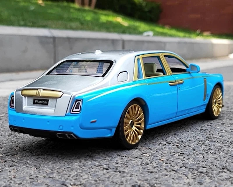 [TOY] 1:24 Rolls-Royce 2017 Phantom Mansory ブルー & シルバー モデルカー Die-Cast
