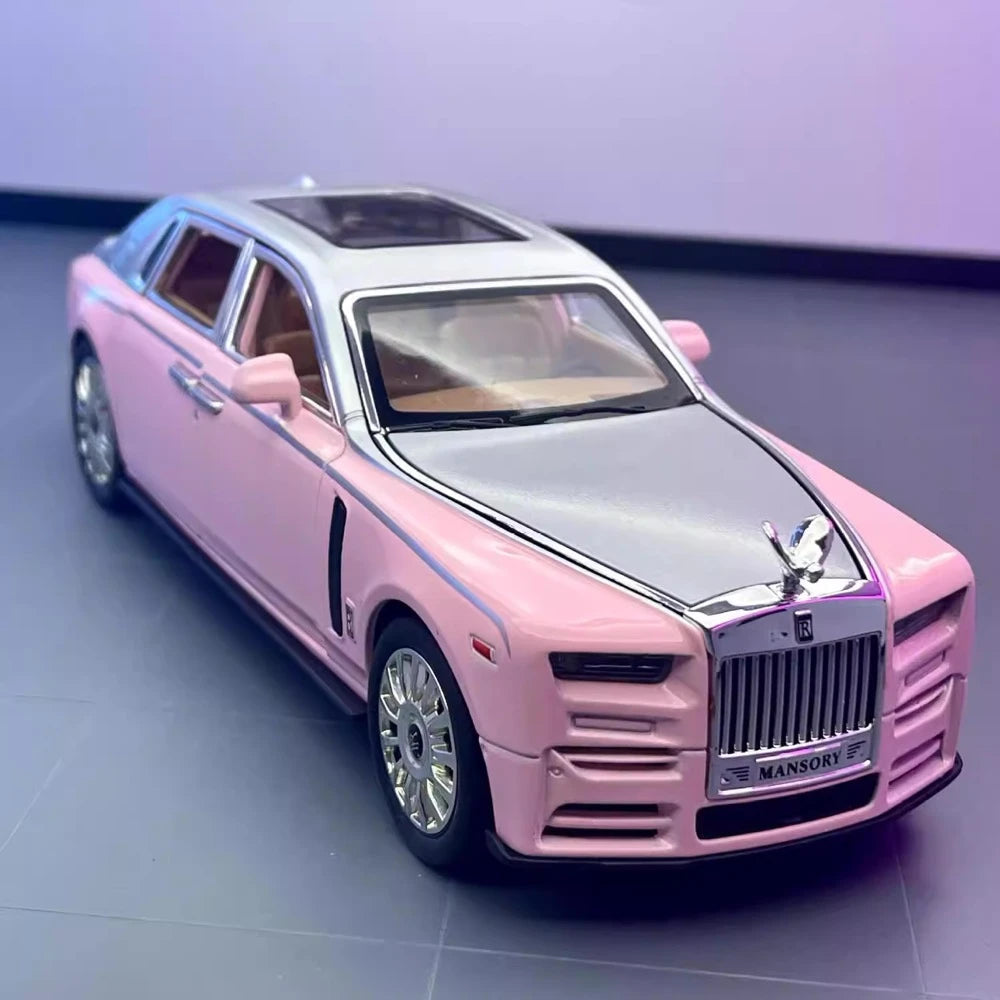 [TOY] 1:24 Rolls-Royce 2017 Phantom Mansory Pink & Silver Model Car Die-Cast