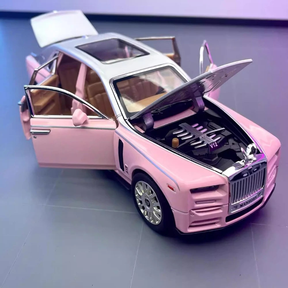 [TOY] 1:24 Rolls-Royce 2017 Phantom Mansory Pink & Silver Model Car Die-Cast