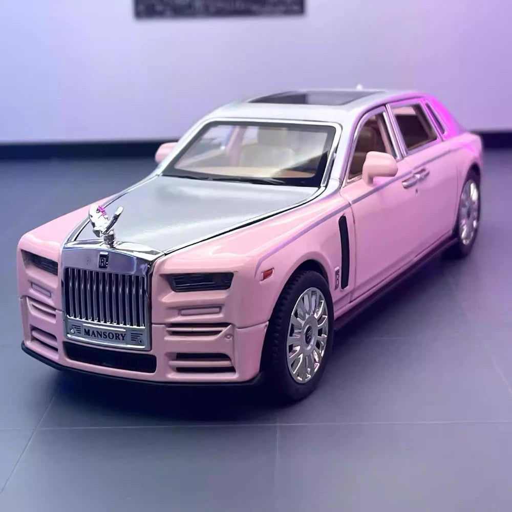 [TOY] 1:24 Rolls-Royce 2017 Phantom Mansory Pink & Silver Model Car Die-Cast