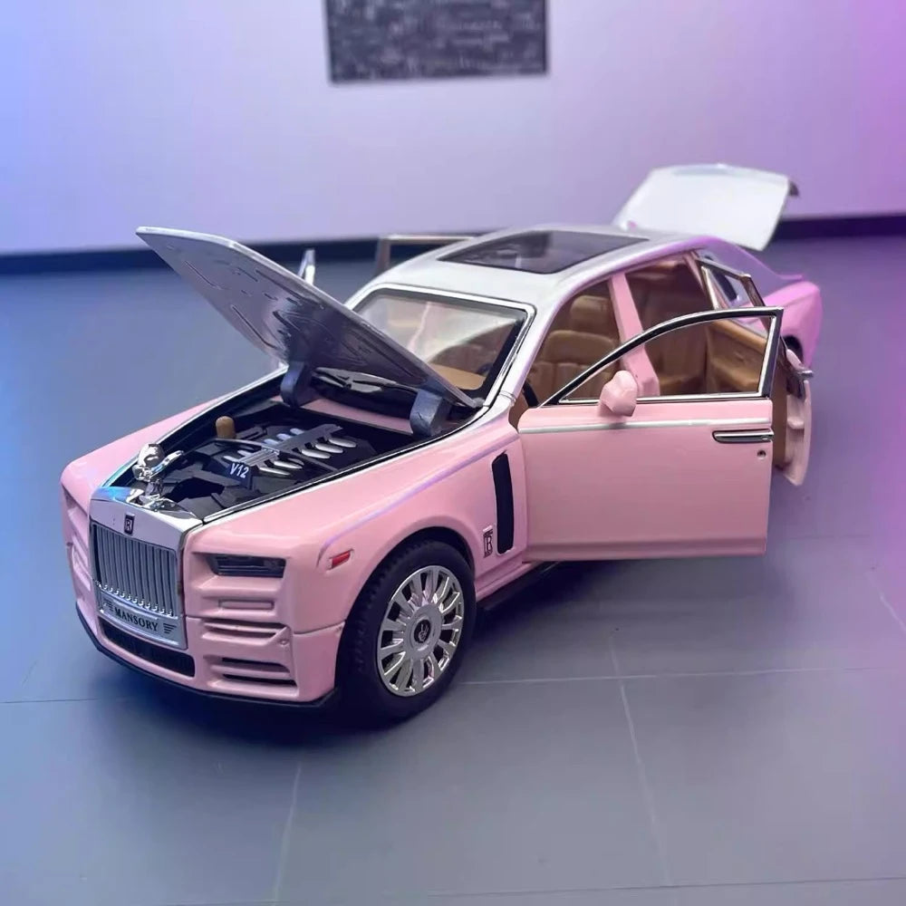 [TOY] 1:24 Rolls-Royce 2017 Phantom Mansory Pink & Silver Model Car Die-Cast