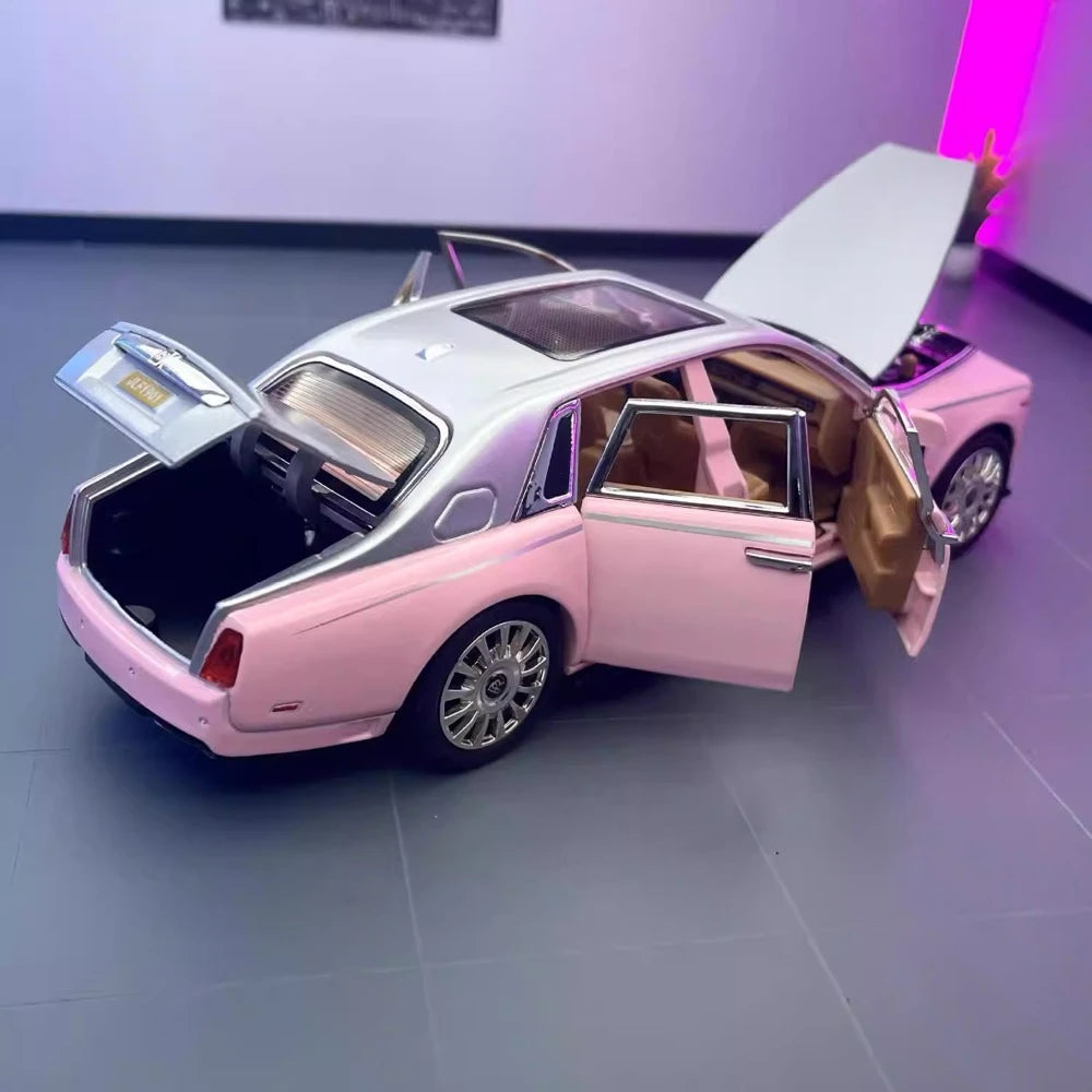 [TOY] 1:24 Rolls-Royce 2017 Phantom Mansory Pink & Silver Model Car Die-Cast