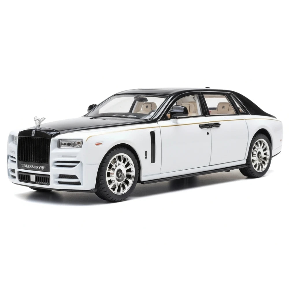 [TOY] 1:24 Rolls-Royce 2017 Phantom Mansory bianco & nero modellino di auto Die-Cast