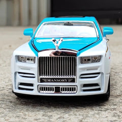 [TOY] 1:24 Rolls-Royce 2017 Phantom Mansory bianco & blu modellino di auto Die-Cast