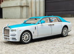 [TOY] 1:24 Rolls-Royce 2017 Phantom Mansory bianco & blu modellino di auto Die-Cast