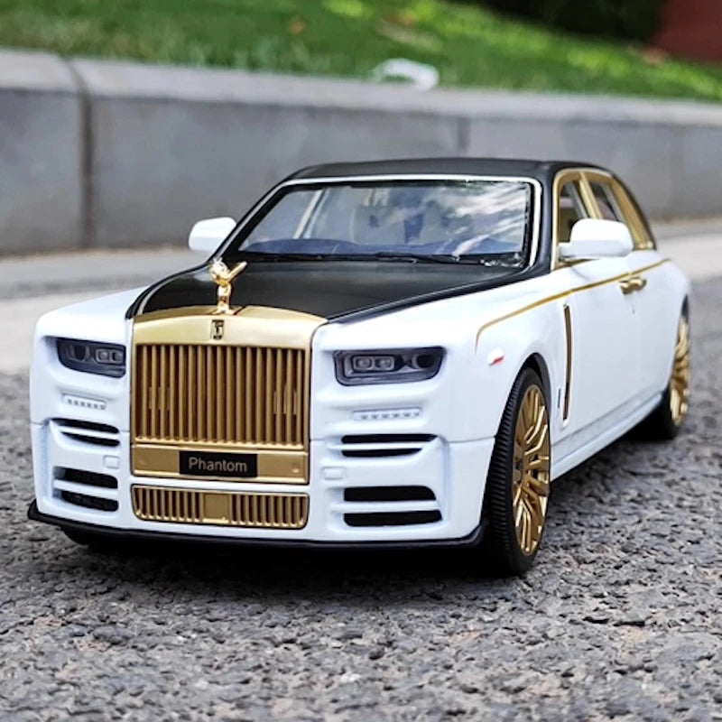 [TOY] 1:24 Rolls-Royce 2017 Phantom Mansory White & Gold Model Car Die-Cast