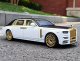 [TOY] 1:24 Rolls-Royce 2017 Phantom Mansory White & Gold Model Car Die-Cast