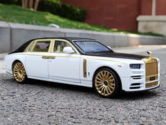 [TOY] 1:24 Rolls-Royce 2017 Phantom Mansory White & Gold Model Car Die-Cast