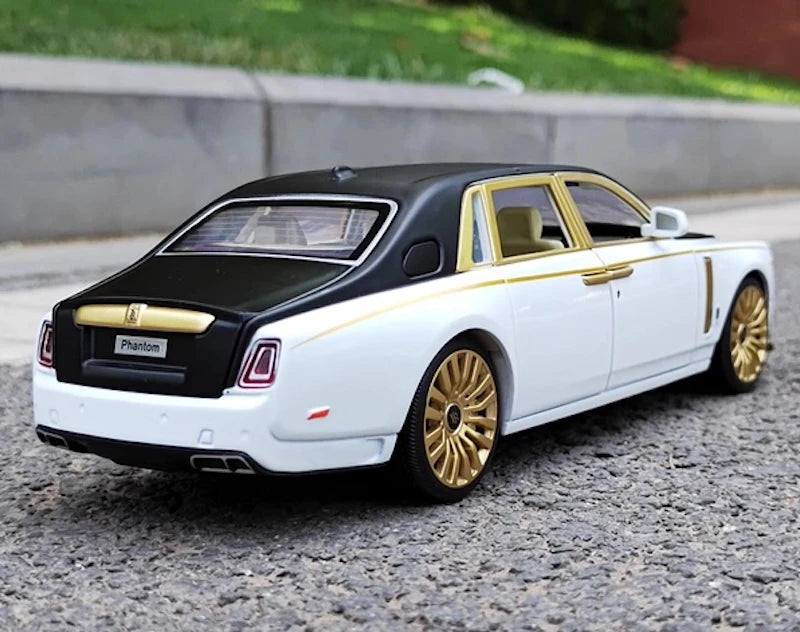 [TOY] 1:24 Rolls-Royce 2017 Phantom Mansory White & Gold Model Car Die-Cast