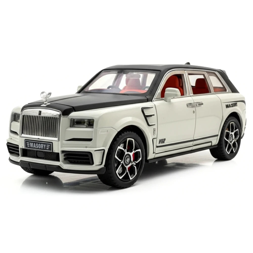 [TOY] 1:24 Rolls-Royce 2020 Cullinan Mansory wit & zwart modelauto Die-Cast