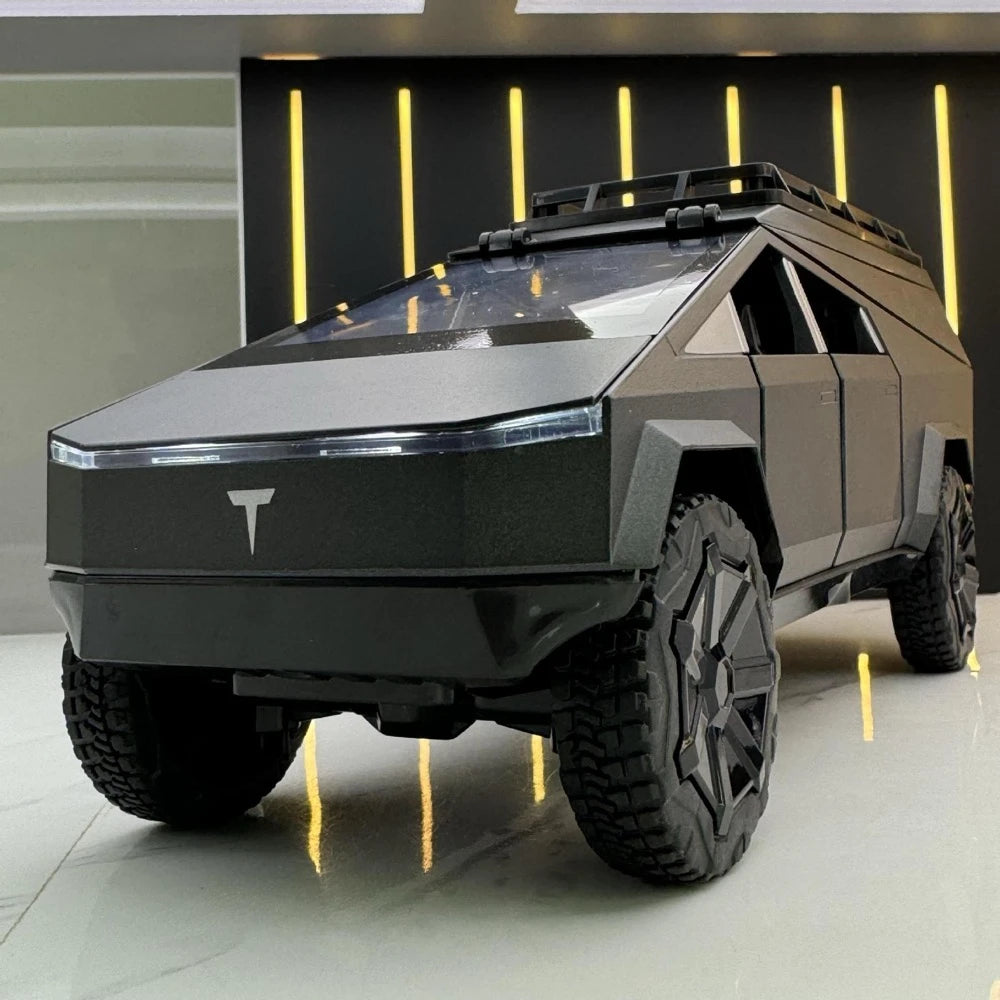 [TOY] 1:24 Tesla 2023 Cybertruck Camper RV Gray Model Car Die-Cast