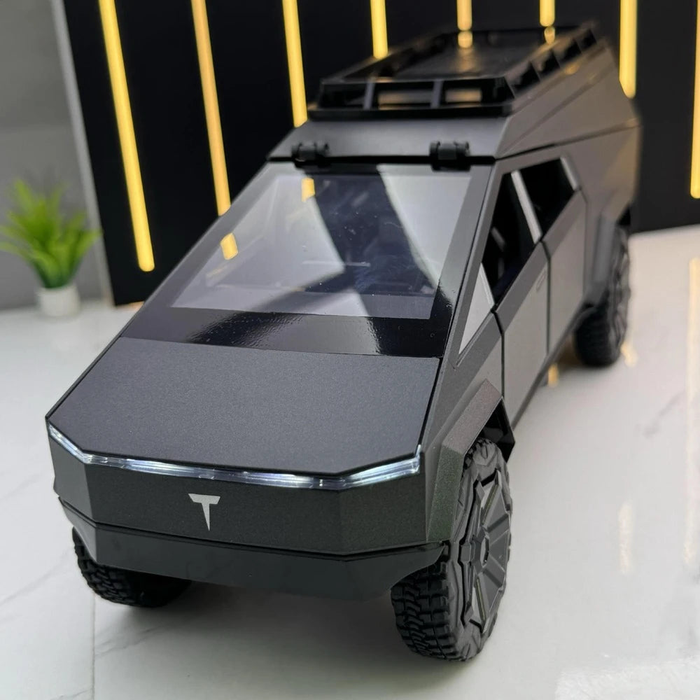 [TOY] 1:24 Tesla 2023 Cybertruck Camper RV Gray Model Car Die-Cast