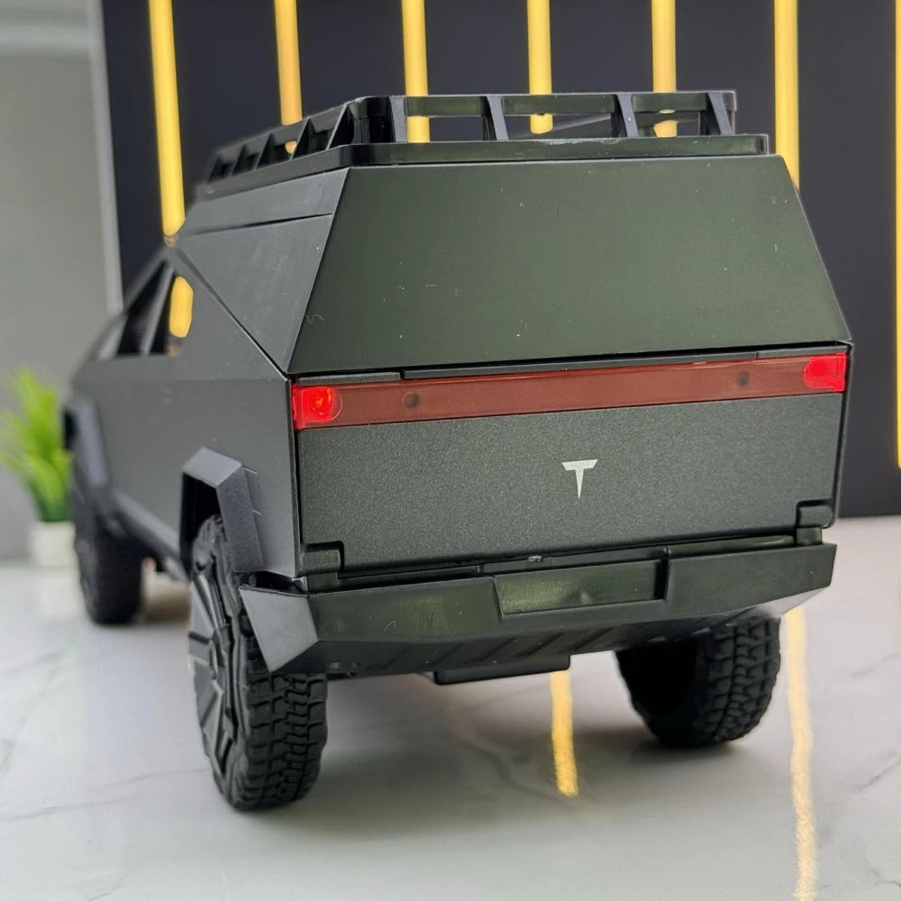 [TOY] 1:24 Tesla 2023 Cybertruck Camper RV Gray Model Car Die-Cast