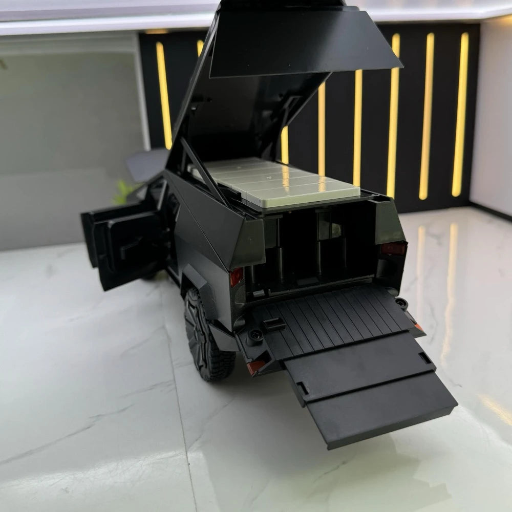 [TOY] 1:24 Tesla 2023 Cybertruck Camper RV Gray Model Car Die-Cast