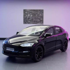 [TOY] 1:24 Tesla 2024 Model X Plaid Black Model Car Die-Cast