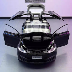 [TOY] 1:24 Tesla 2024 Model X Plaid Black Model Car Die-Cast