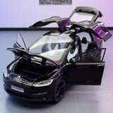 [TOY] 1:24 Tesla 2024 Model X Plaid Black Model Car Die-Cast