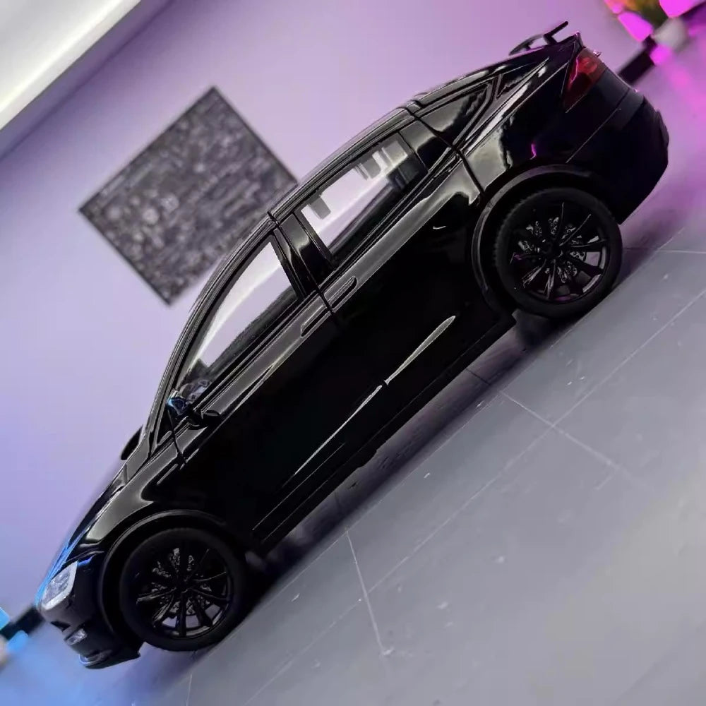 [TOY] 1:24 Tesla 2024 Model X Plaid Black Model Car Die-Cast