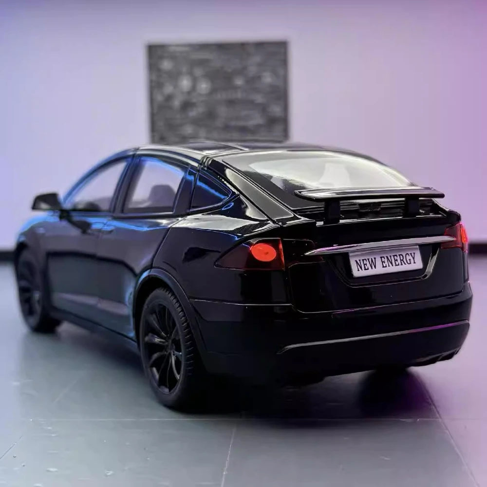 [TOY] 1:24 Tesla 2024 Model X Plaid Black Model Car Die-Cast