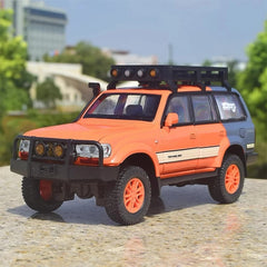 [TOY] 1:24 Toyota 1990 Land Cruiser LC80 Orange Model Car Die-Cast