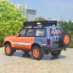 [TOY] 1:24 Toyota 1990 Land Cruiser LC80 Orange Model Car Die-Cast