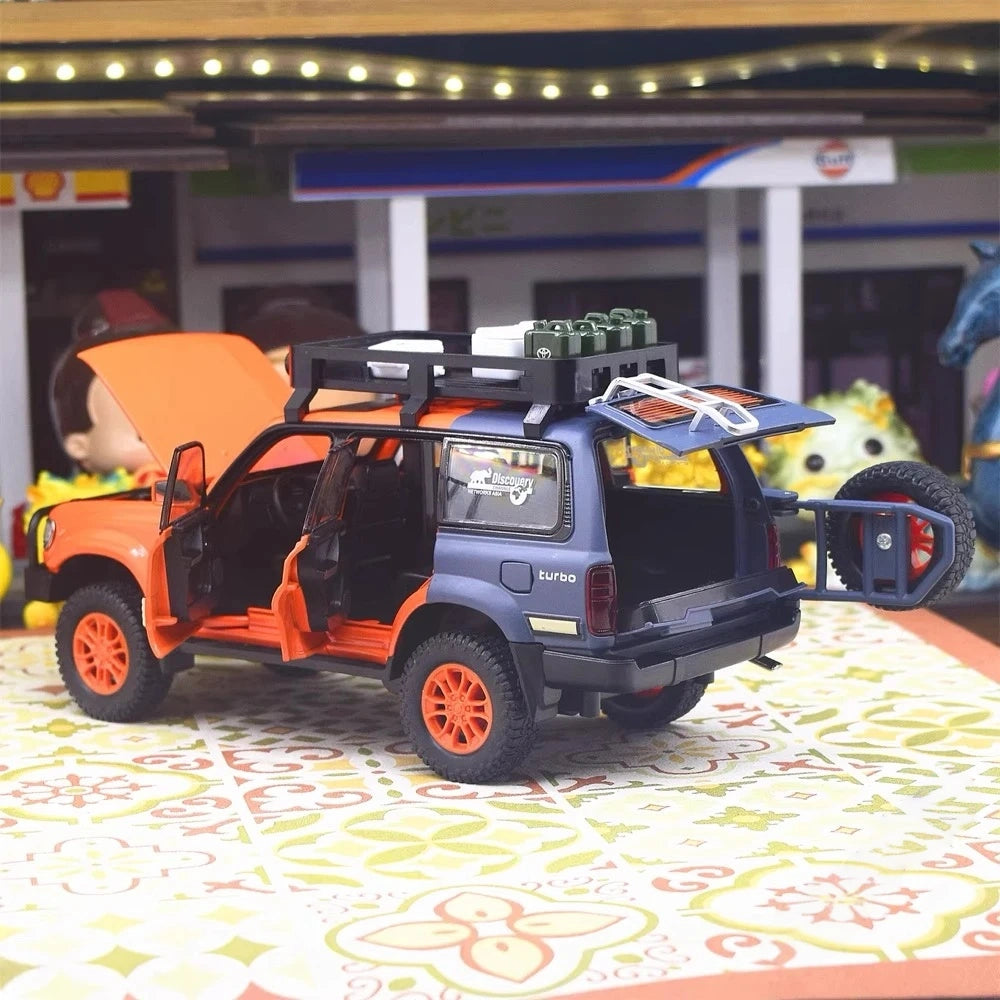 [TOY] 1:24 Toyota 1990 Land Cruiser LC80 Orange Model Car Die-Cast