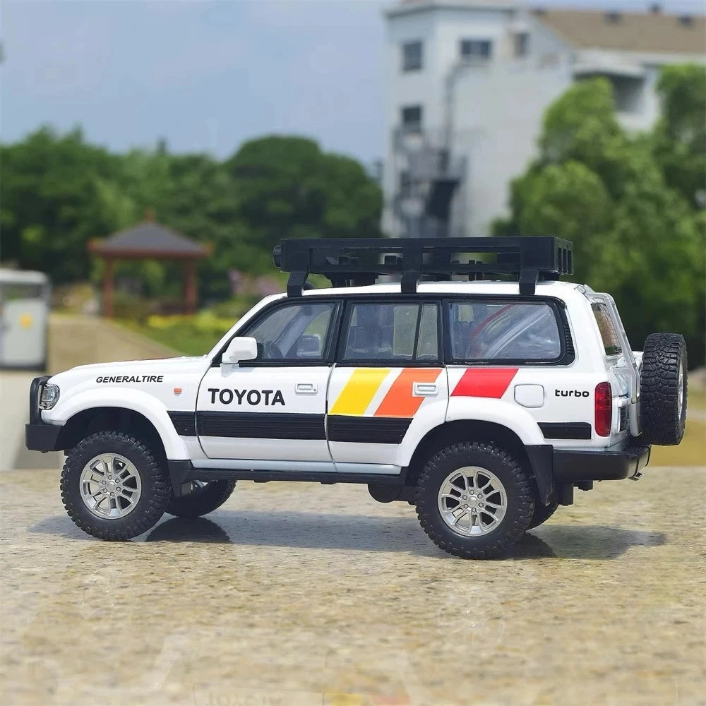 [TOY] 1:24 Toyota 1990 Land Cruiser LC80 White Model Car Die-Cast