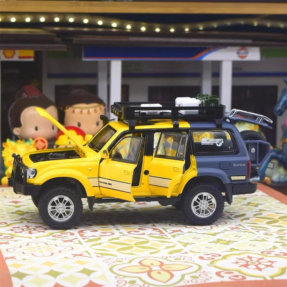 [TOY] 1:24 Toyota 1990 Land Cruiser LC80 イエロー モデルカー Die-Cast