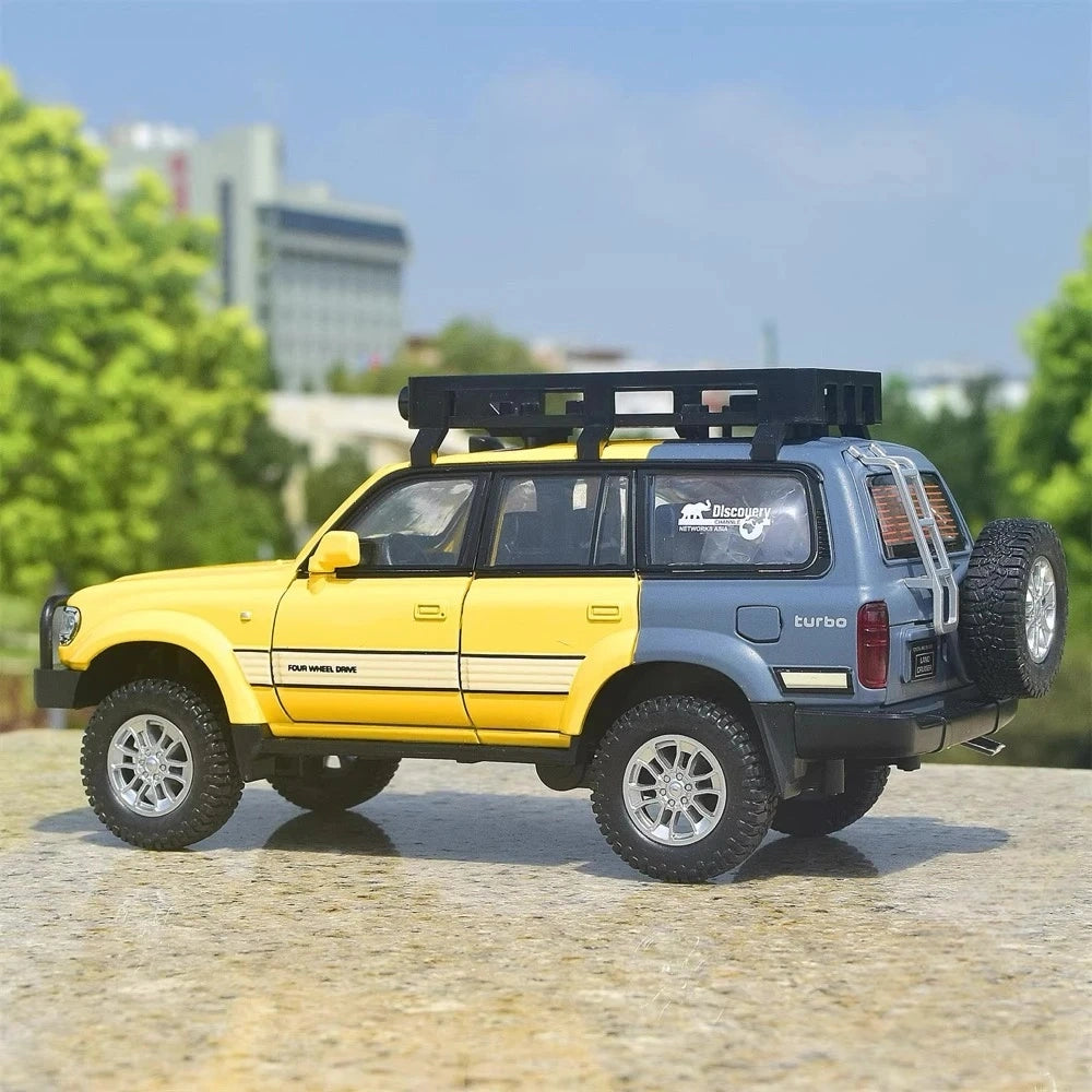 [TOY] 1:24 Toyota 1990 Land Cruiser LC80 Yellow Model Car Die-Cast
